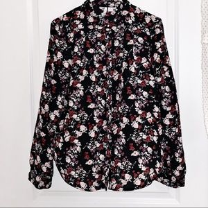 Elle Long Sleeve Floral Print Top - M